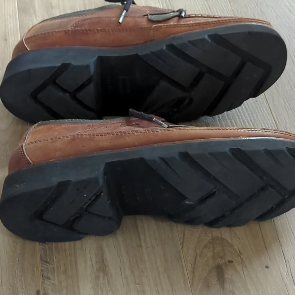 Sebago Mens 9W Brown Leather Shoes Casual Thick Sole
